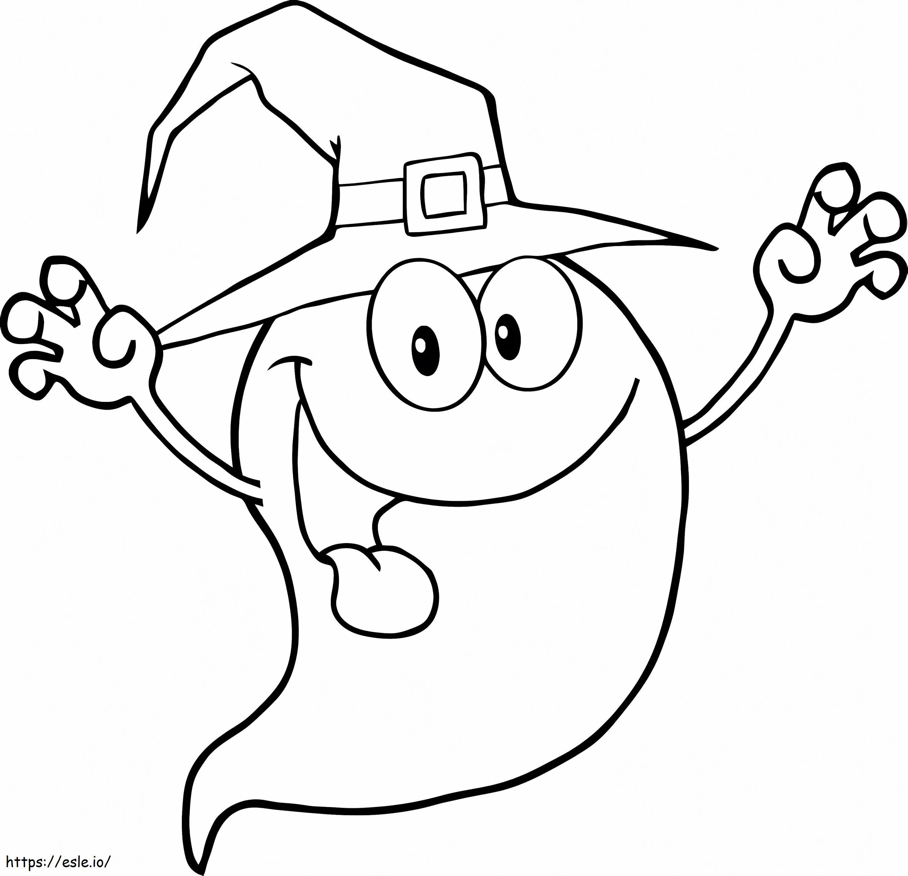 Personaje de dibujos animados de fantasma de Halloween aterrador para colorear