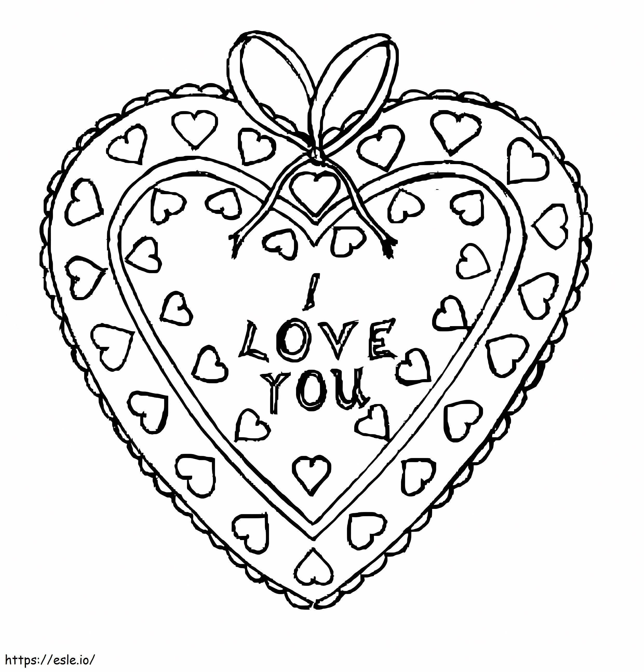 Hati Valentine yang menggemaskan Gambar Mewarnai