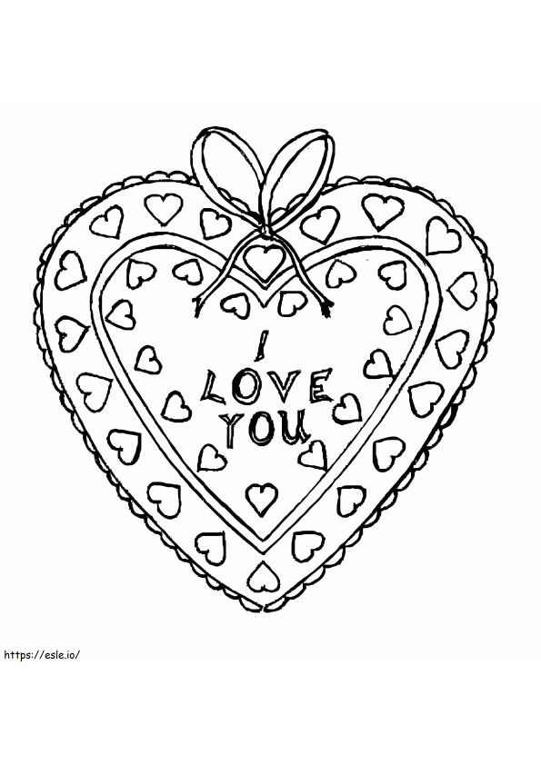Hati Valentine yang menggemaskan Gambar Mewarnai