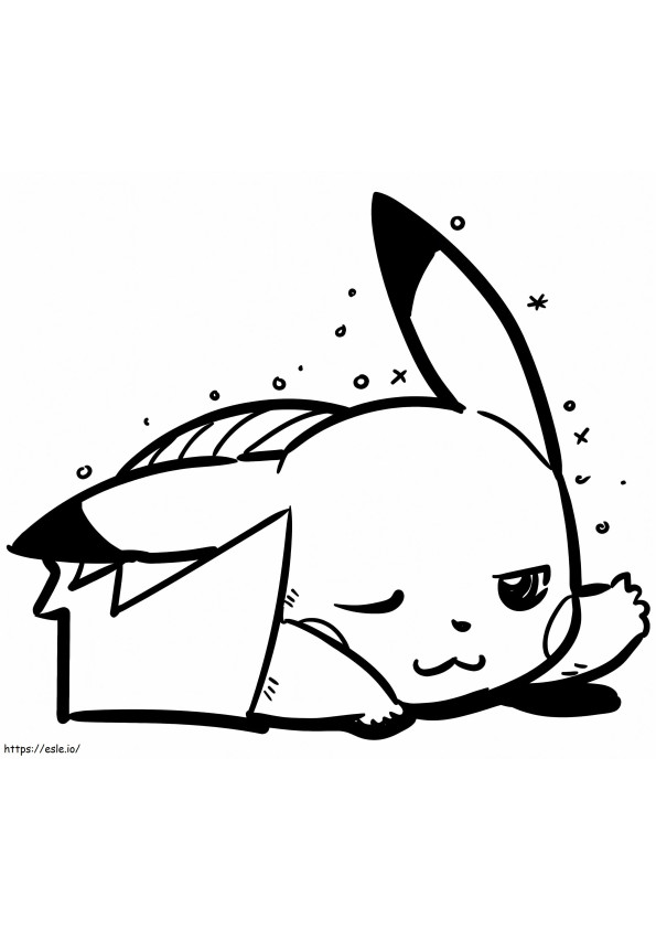 Pikachu cansado para colorear
