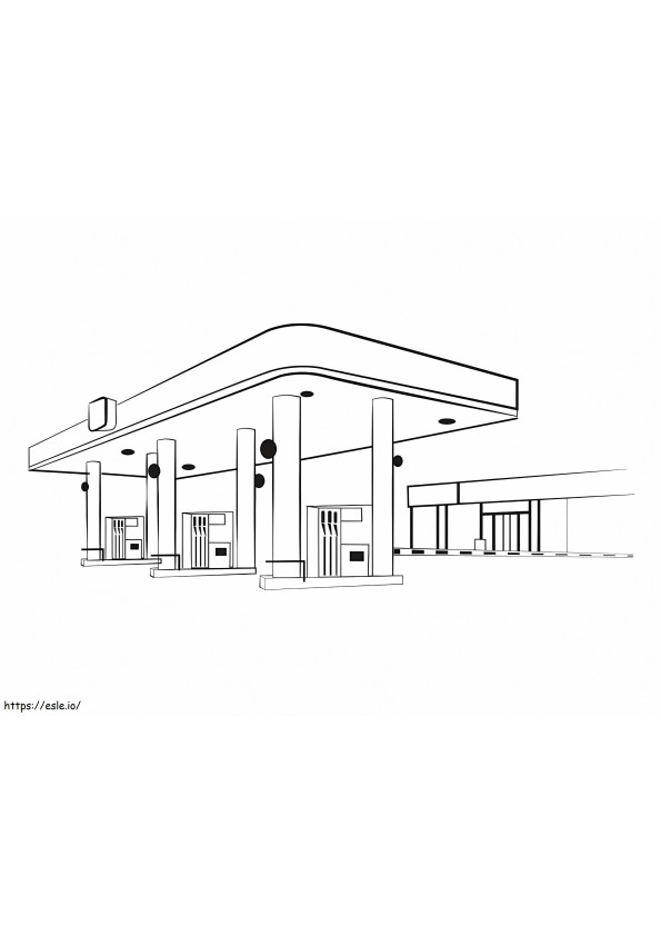 Gas Station To Print coloring page