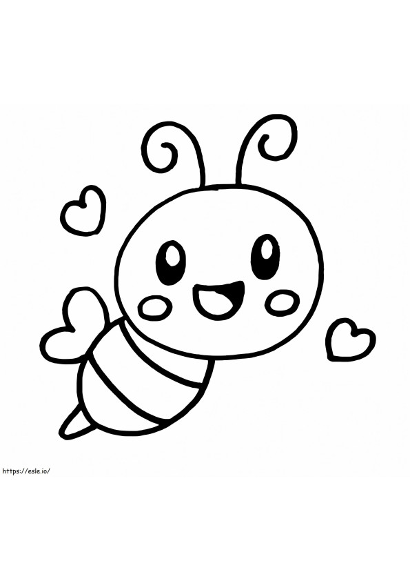 Funny Bee Drawing coloring page