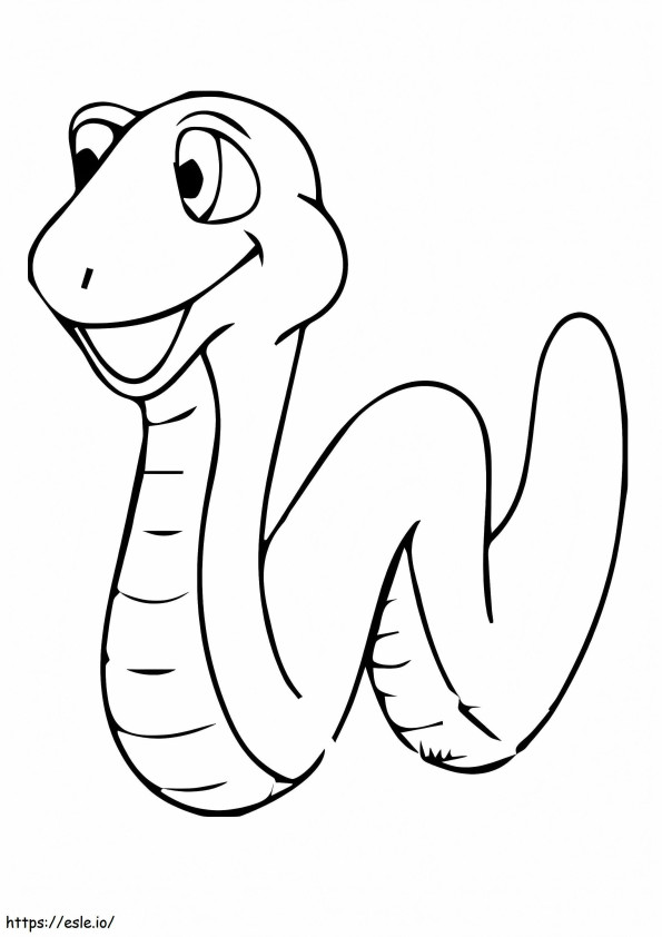 Serpente sorridente da colorare