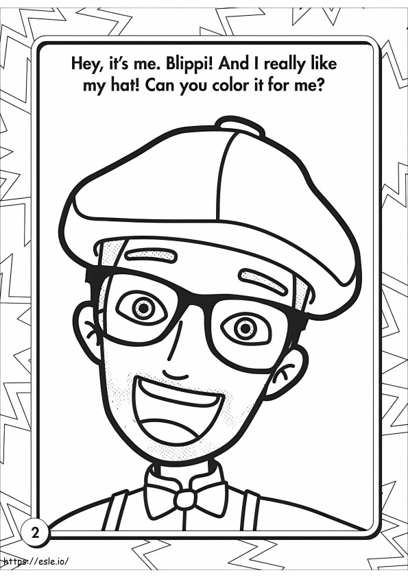 Happy Blippi coloring page