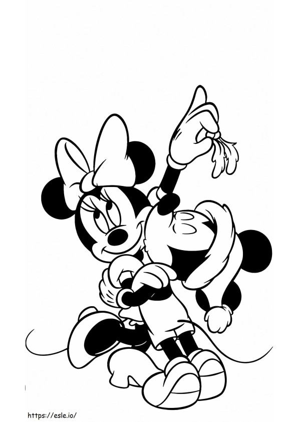 Mickey Beso Minnie Mouse para colorear