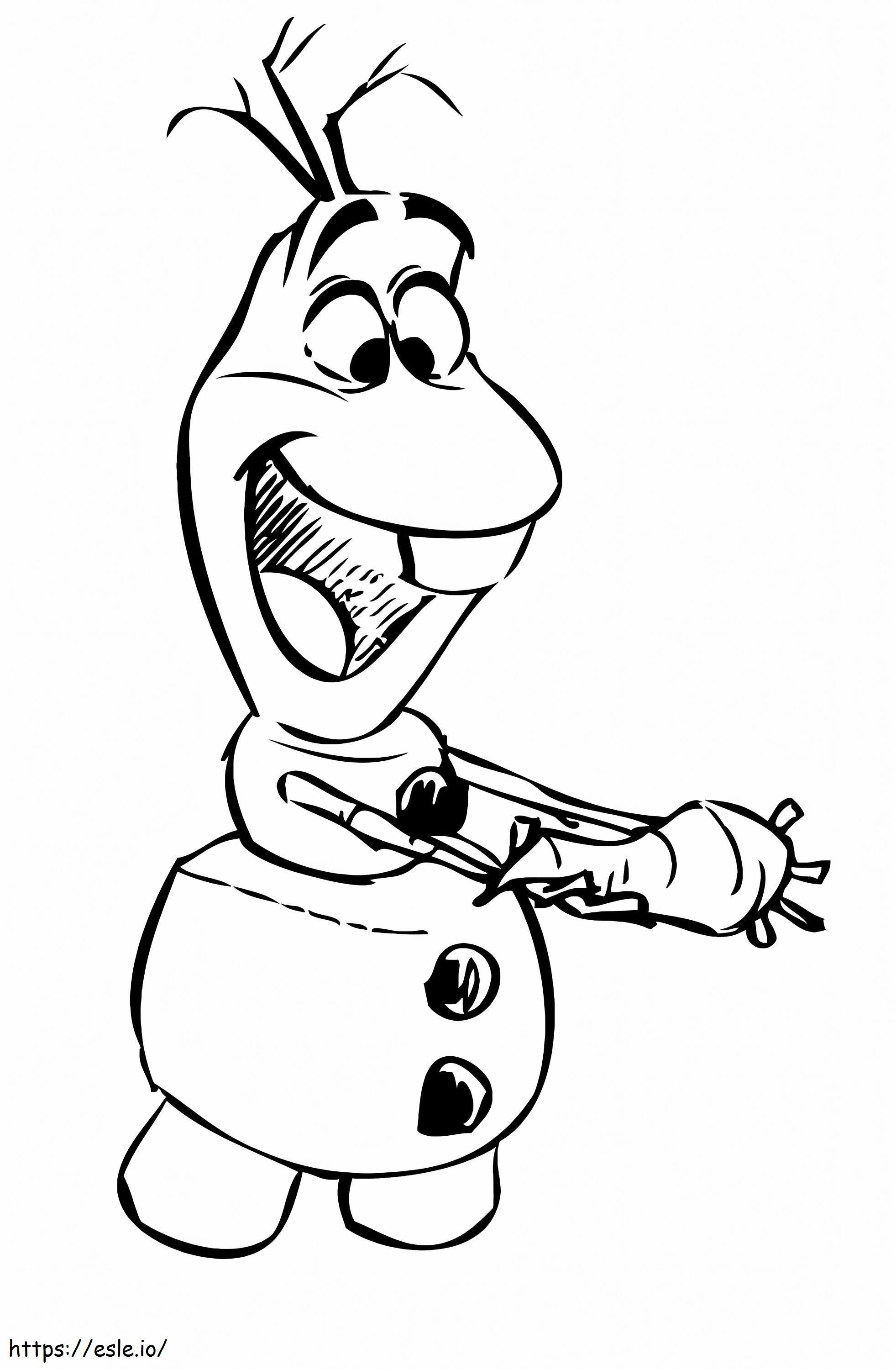 Dibujando a Olaf con una zanahoria para colorear