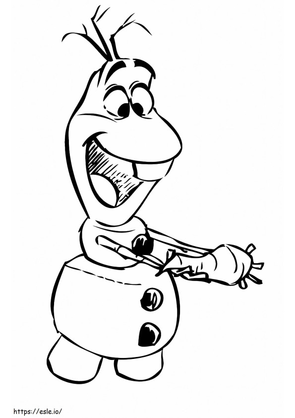Drawing Olaf With A Carrot coloring page