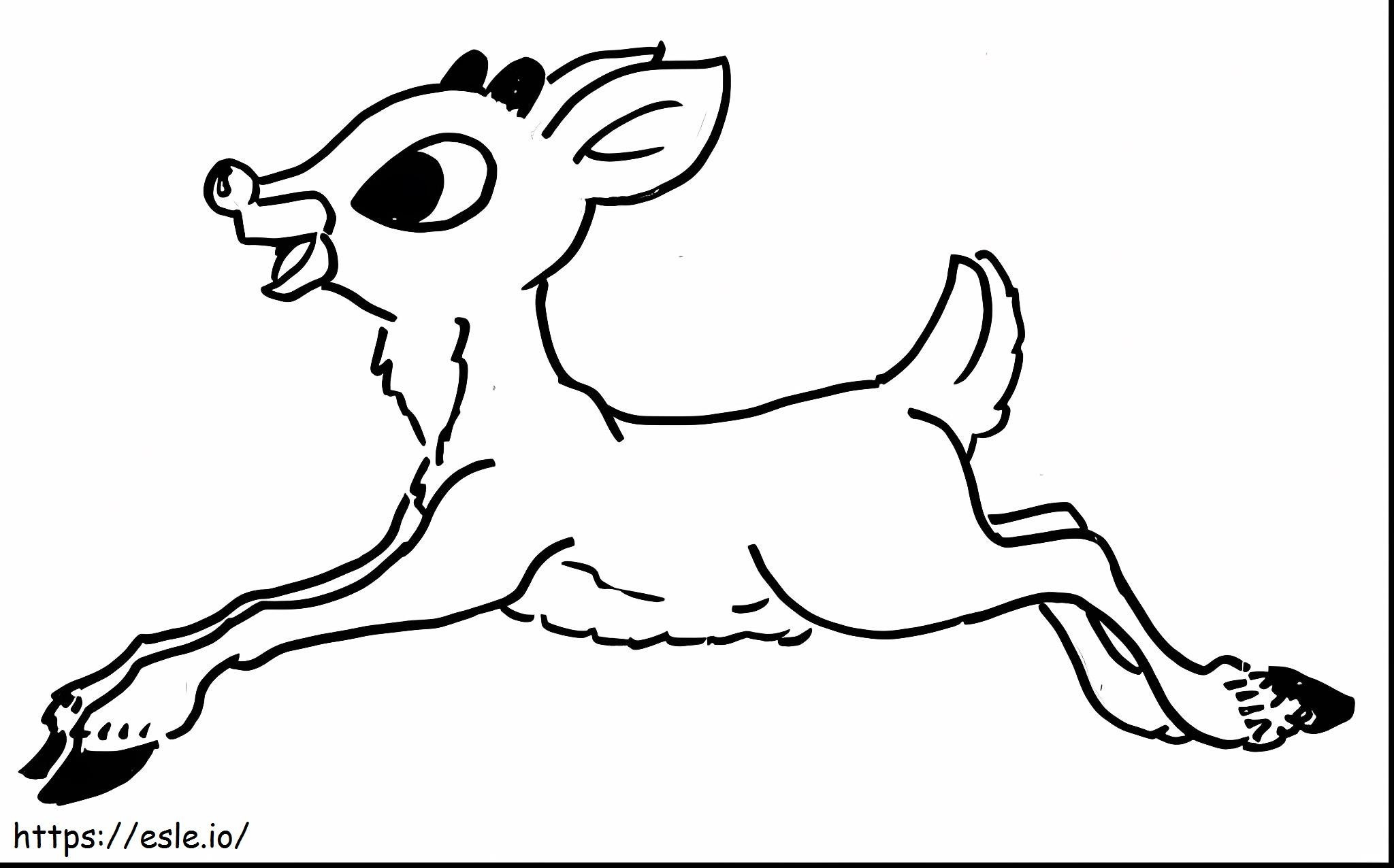Rudolph alergând de colorat