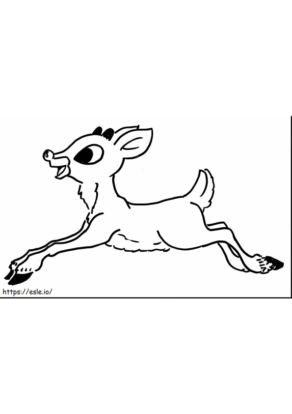Rudolph Running coloring page