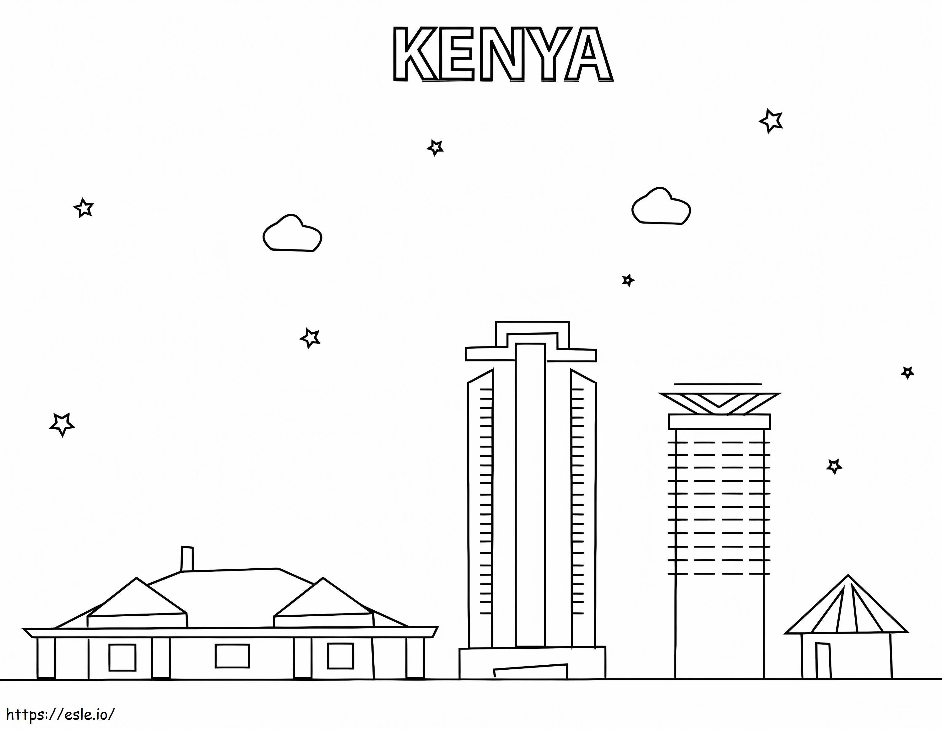 Coloriage Kenya libre à imprimer dessin
