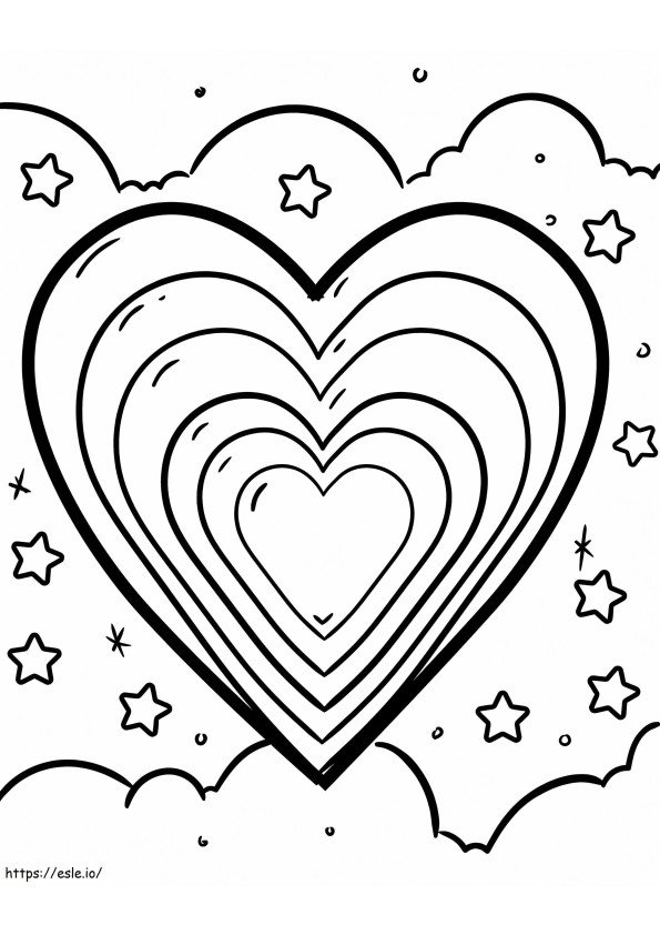 Heart Rainbow coloring page