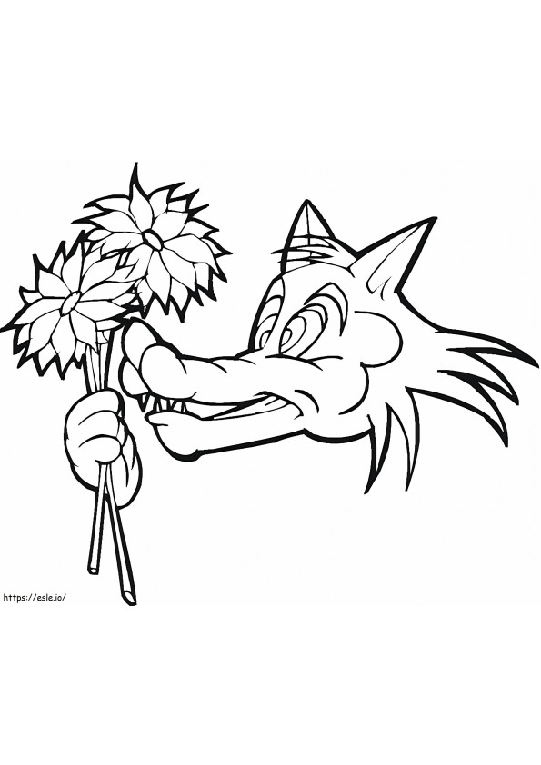 Wolf And Flowers