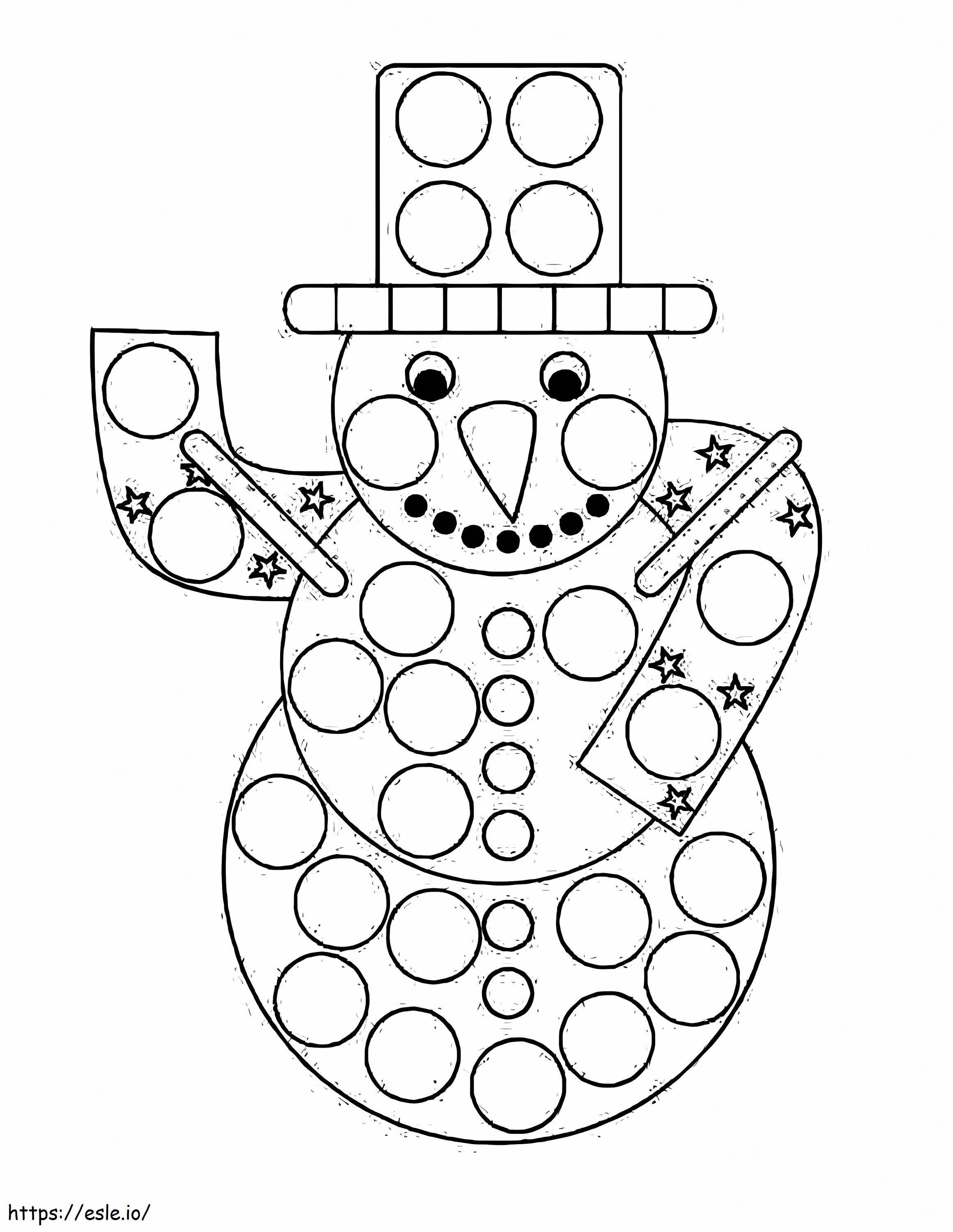 Snowman Dot Marker coloring page