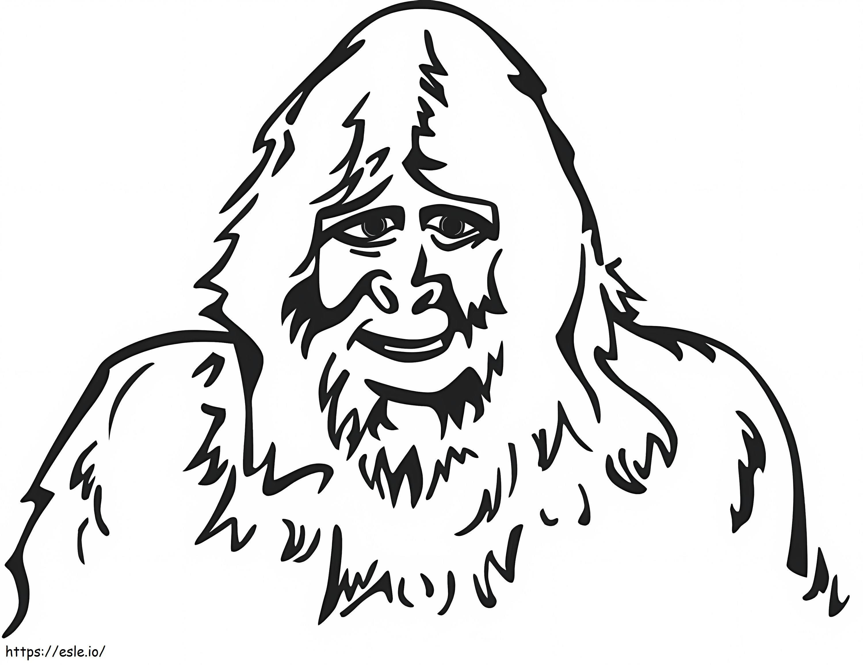 Bigfoot Hymyilevä värityskuva