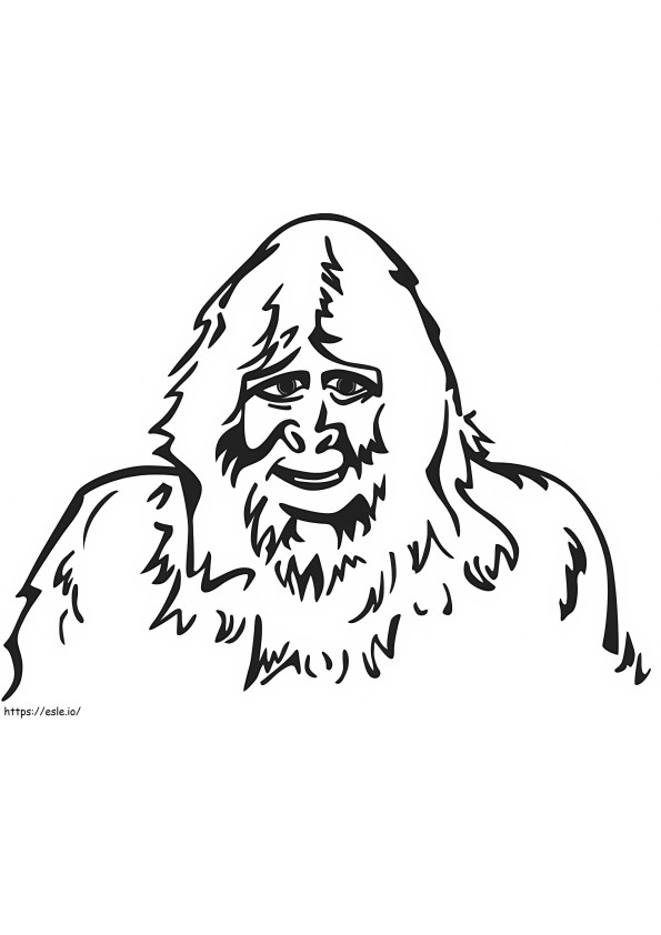 Coloriage Bigfoot souriant à imprimer dessin