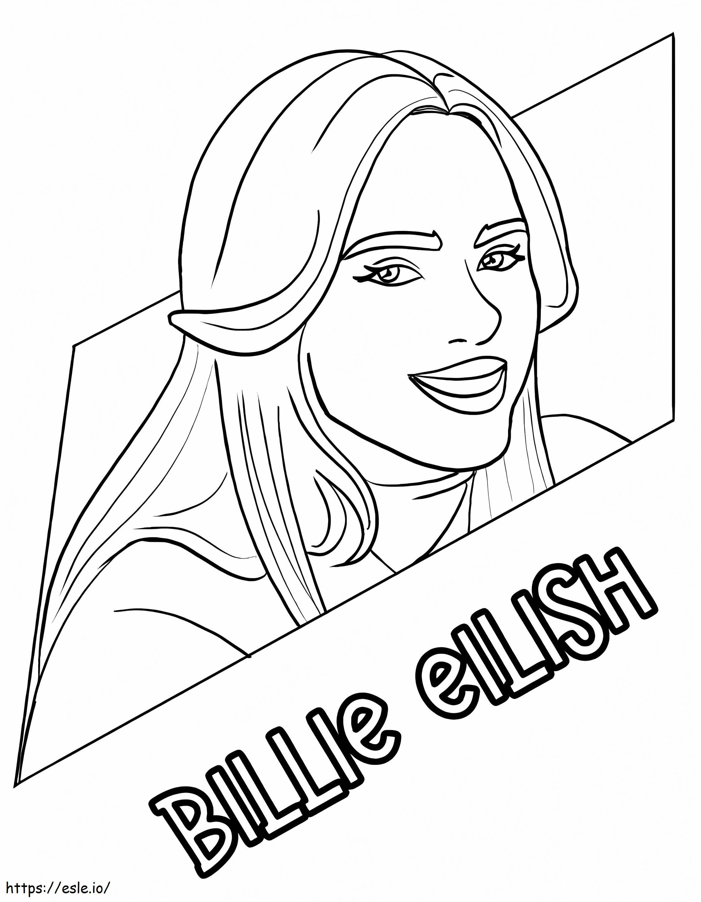 Happy Billie Eilish coloring page