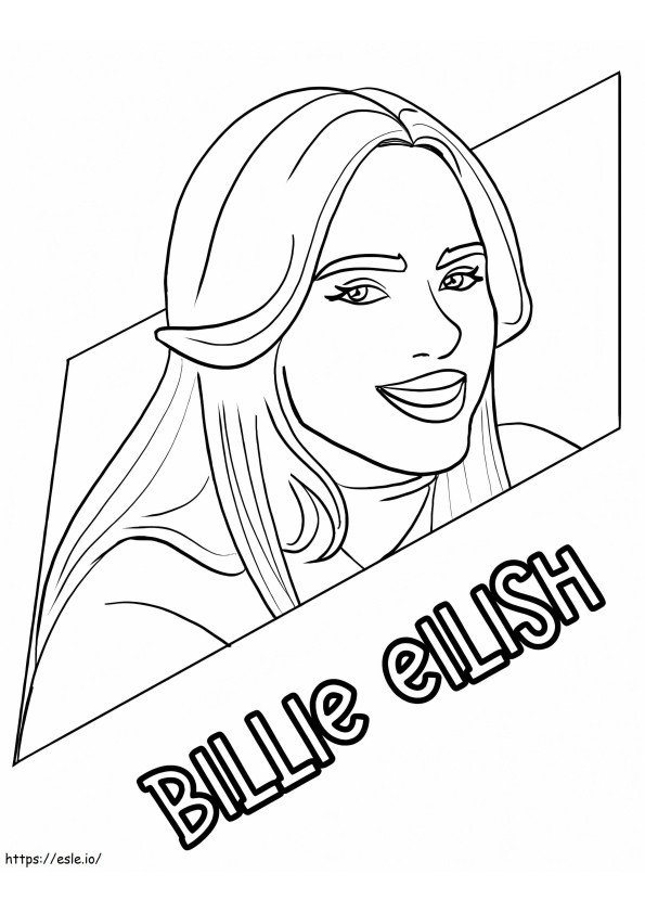 Coloriage Heureuse Billie Eilish à imprimer dessin