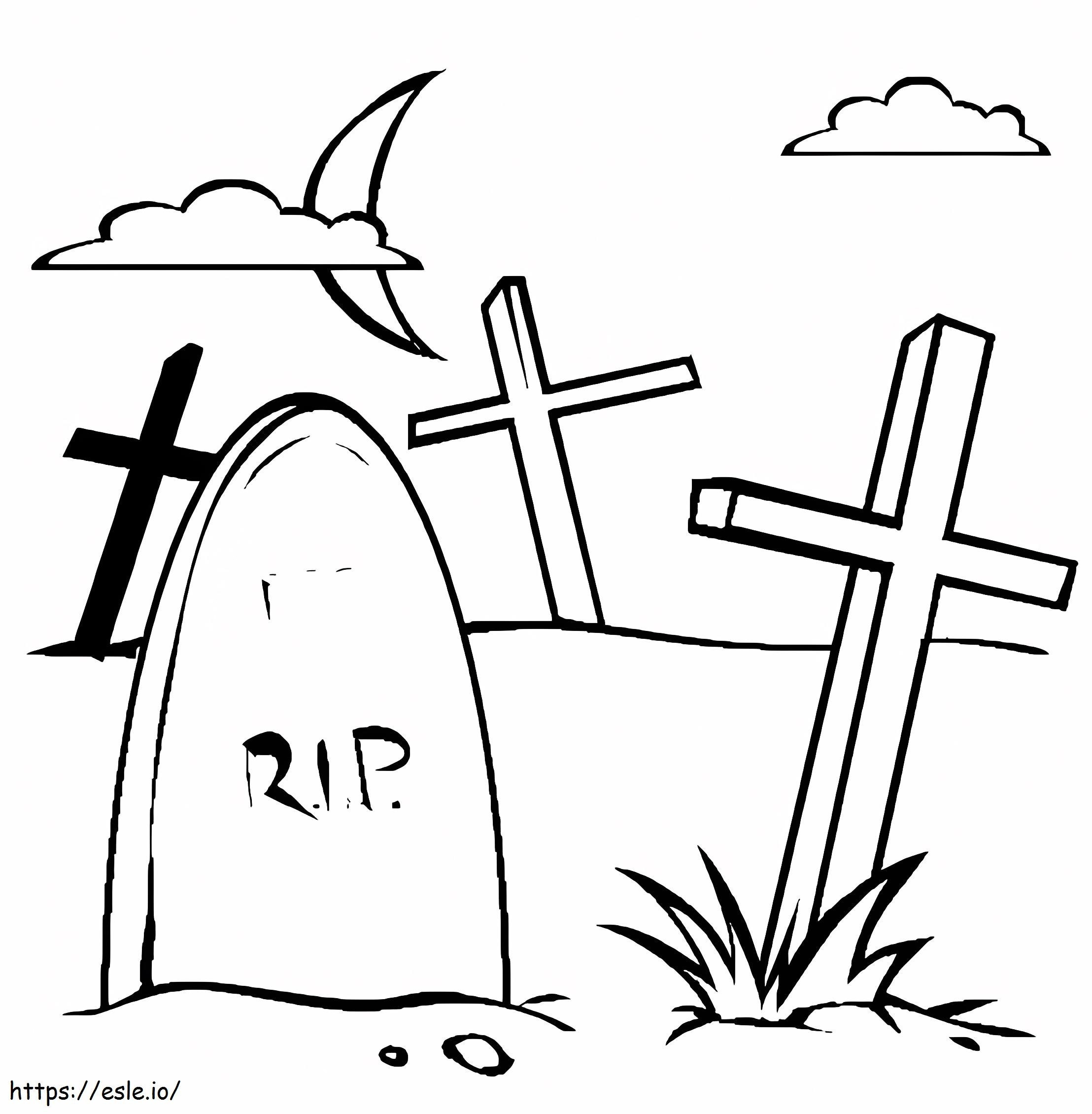 Basic Cemetery coloring page