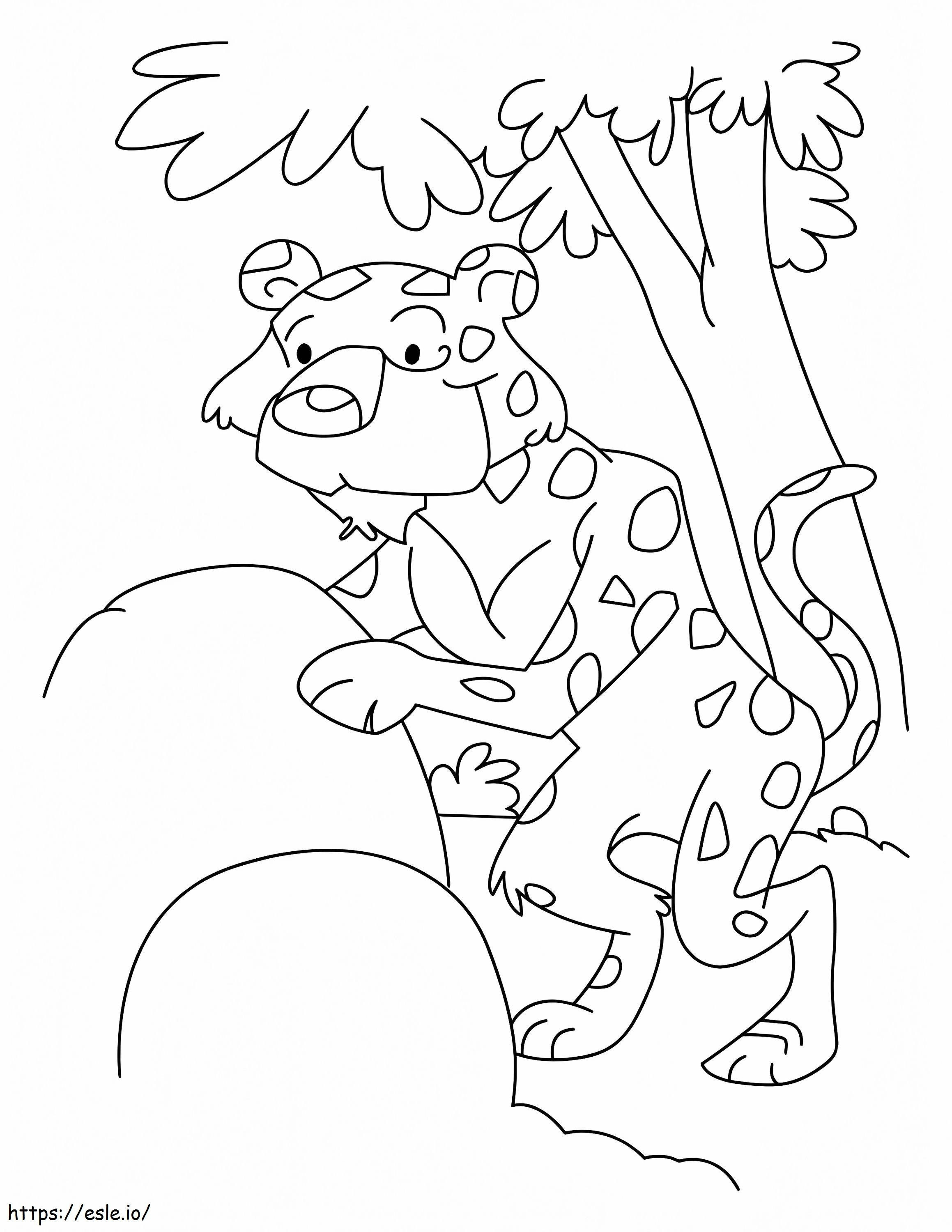 Funny Leopard coloring page