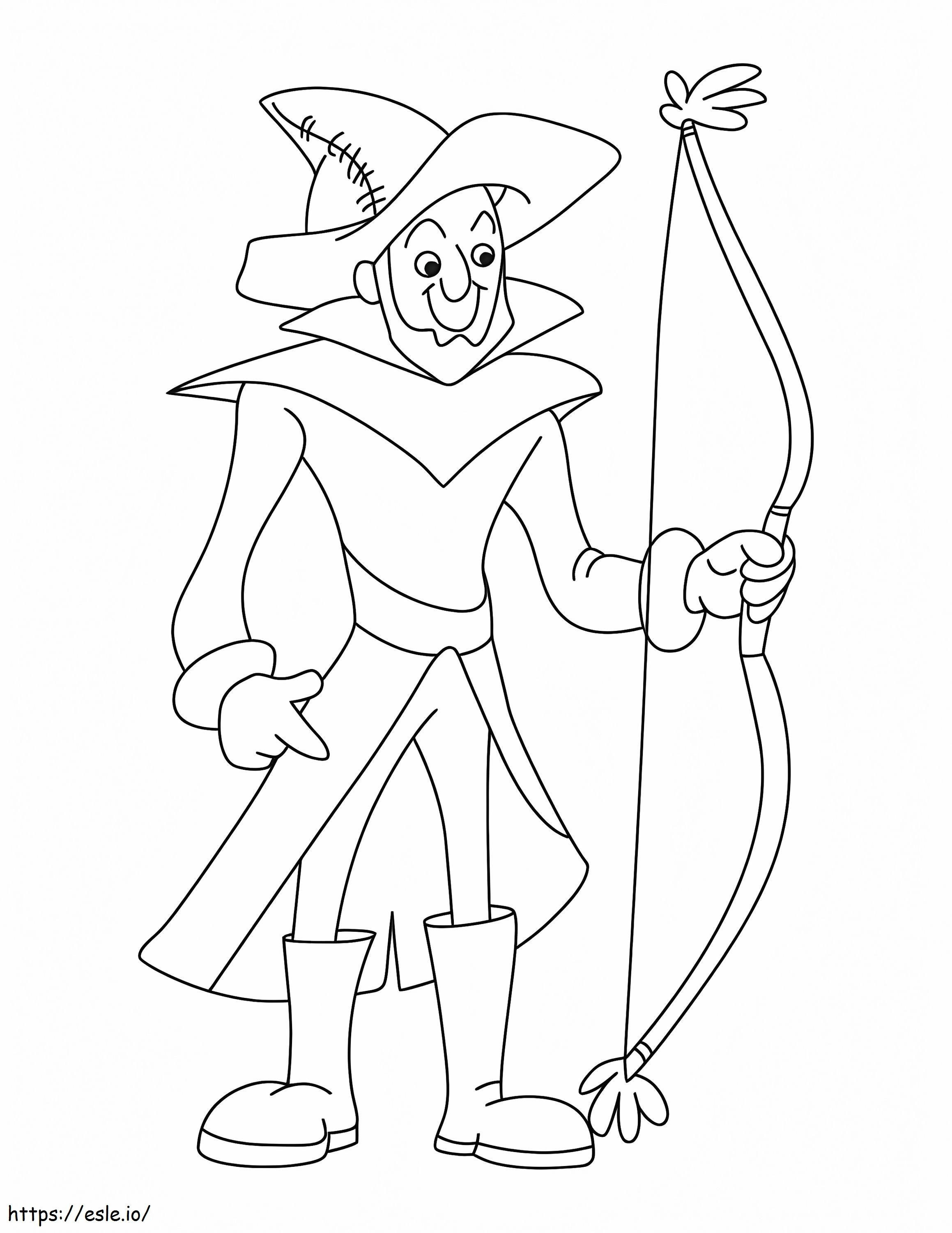Witch Archery coloring page