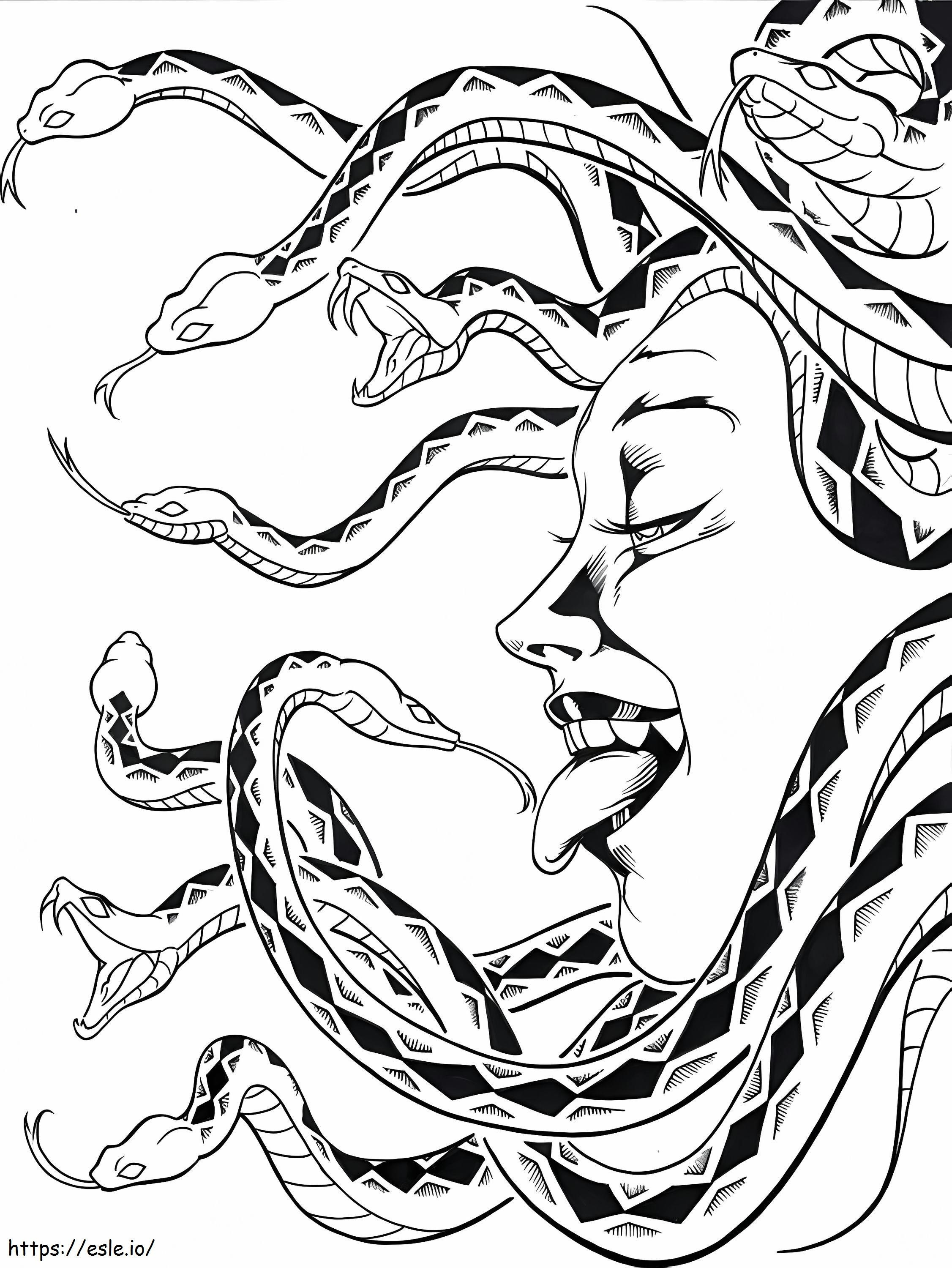 Medusa Smiling coloring page