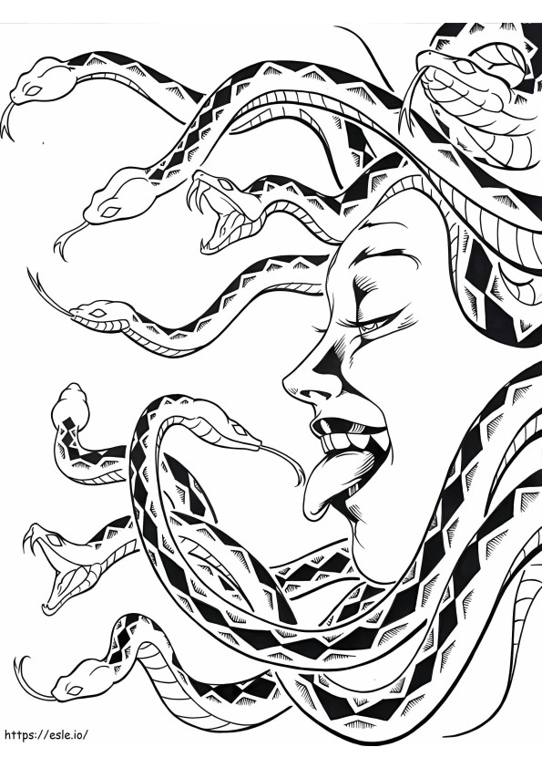 Medusa lächelnd ausmalbilder