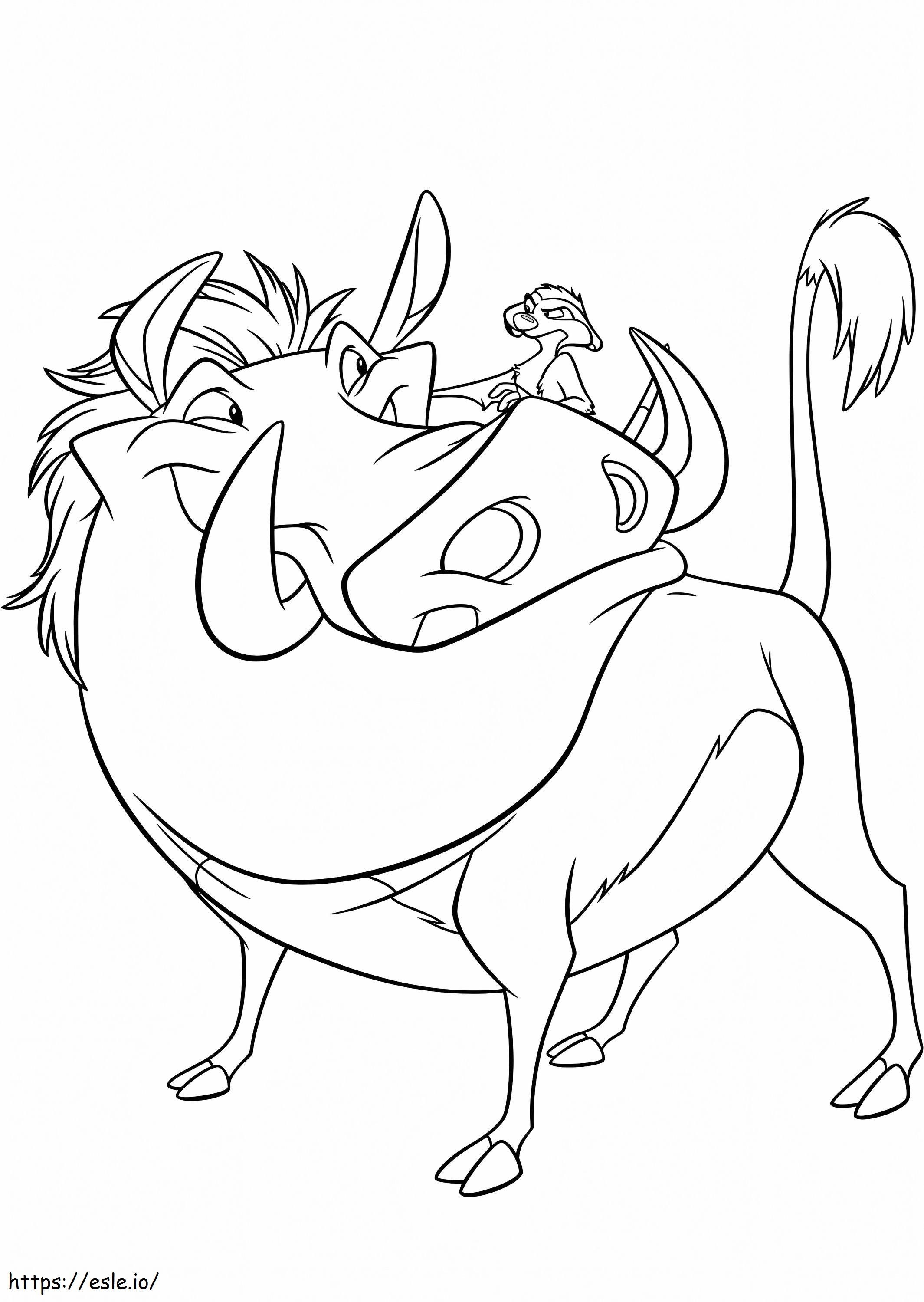 Timon And Pumbaa For Kindergarten coloring page