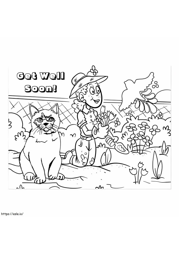 May The People And The Cat Recover Soon coloring page