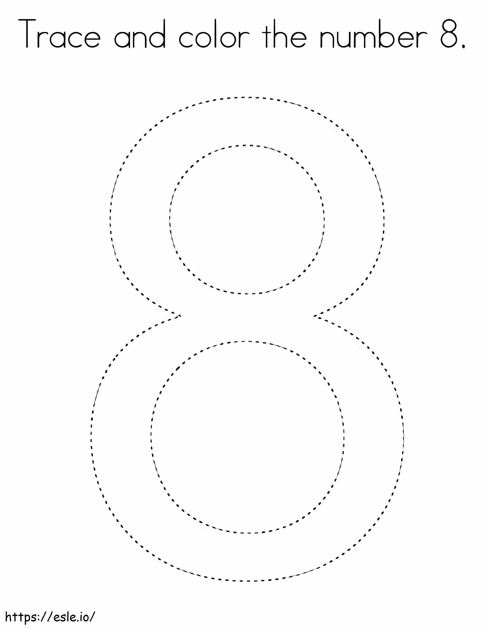 Number 8 Tracing coloring page