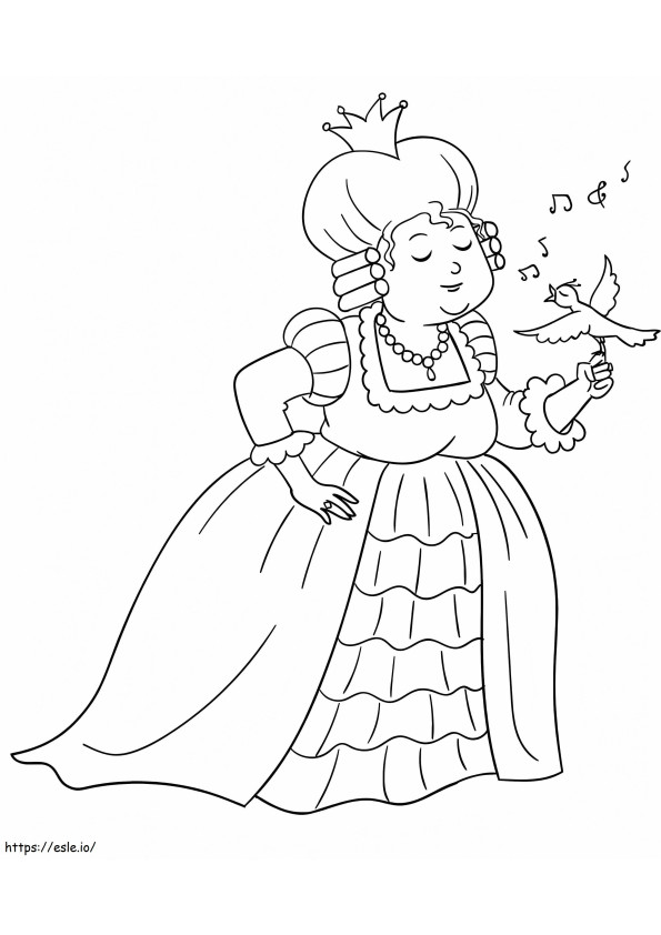 Queen And Bird coloring page