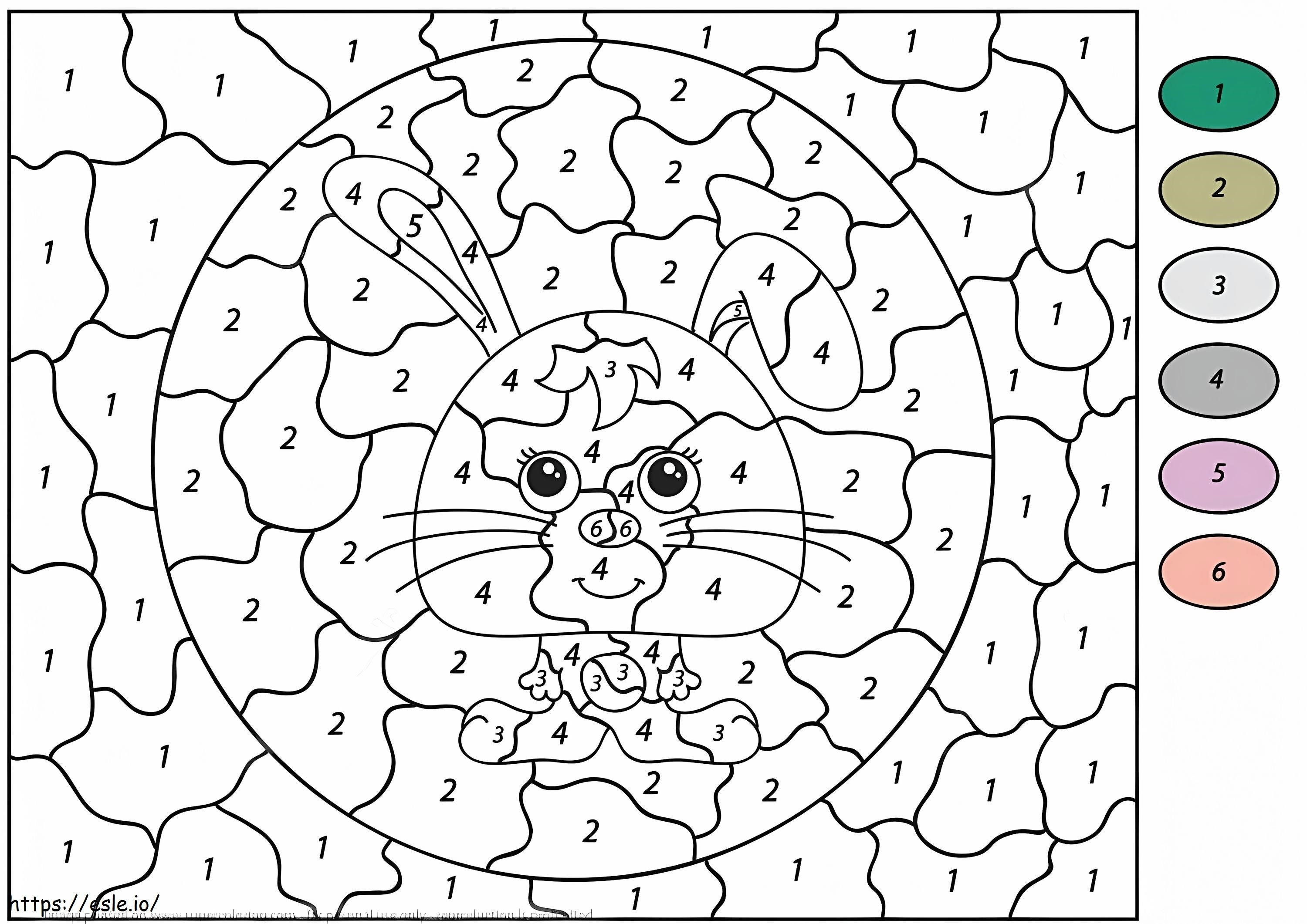 Rabbit Color By Number coloring page