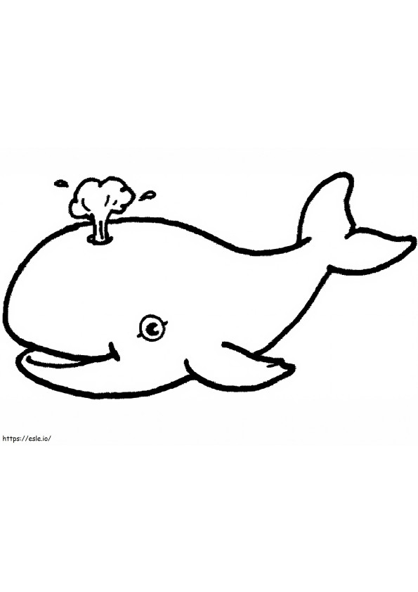 Słodki wieloryb dla 1-letnich dzieci kolorowanka