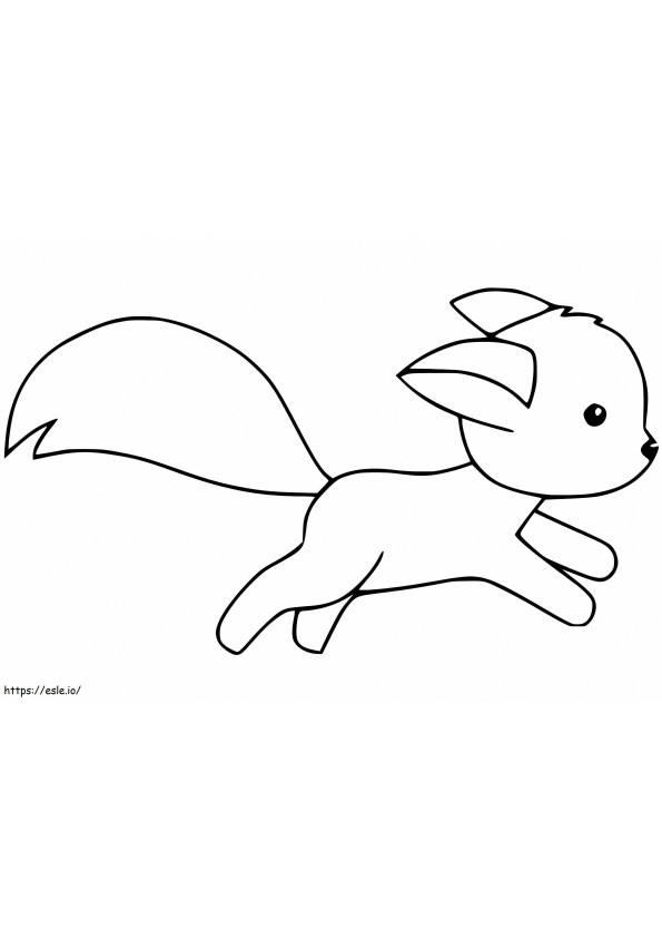 Cute Fox Running coloring page