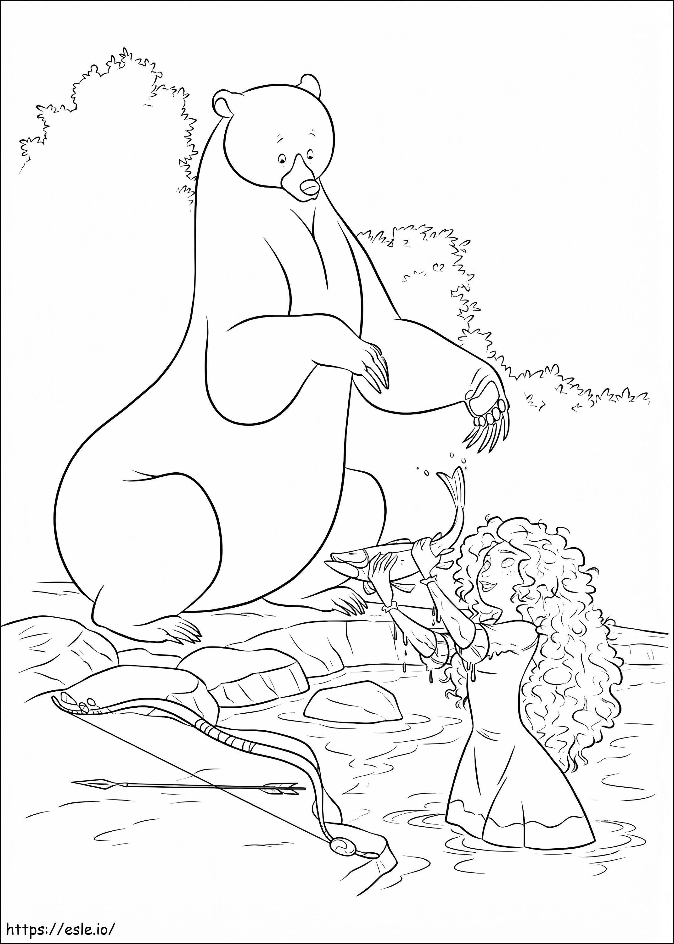1534213304 Merida Catching Fish A4 coloring page