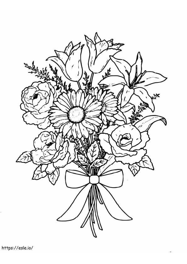 Coloriage Bouquet de fleurs à imprimer dessin