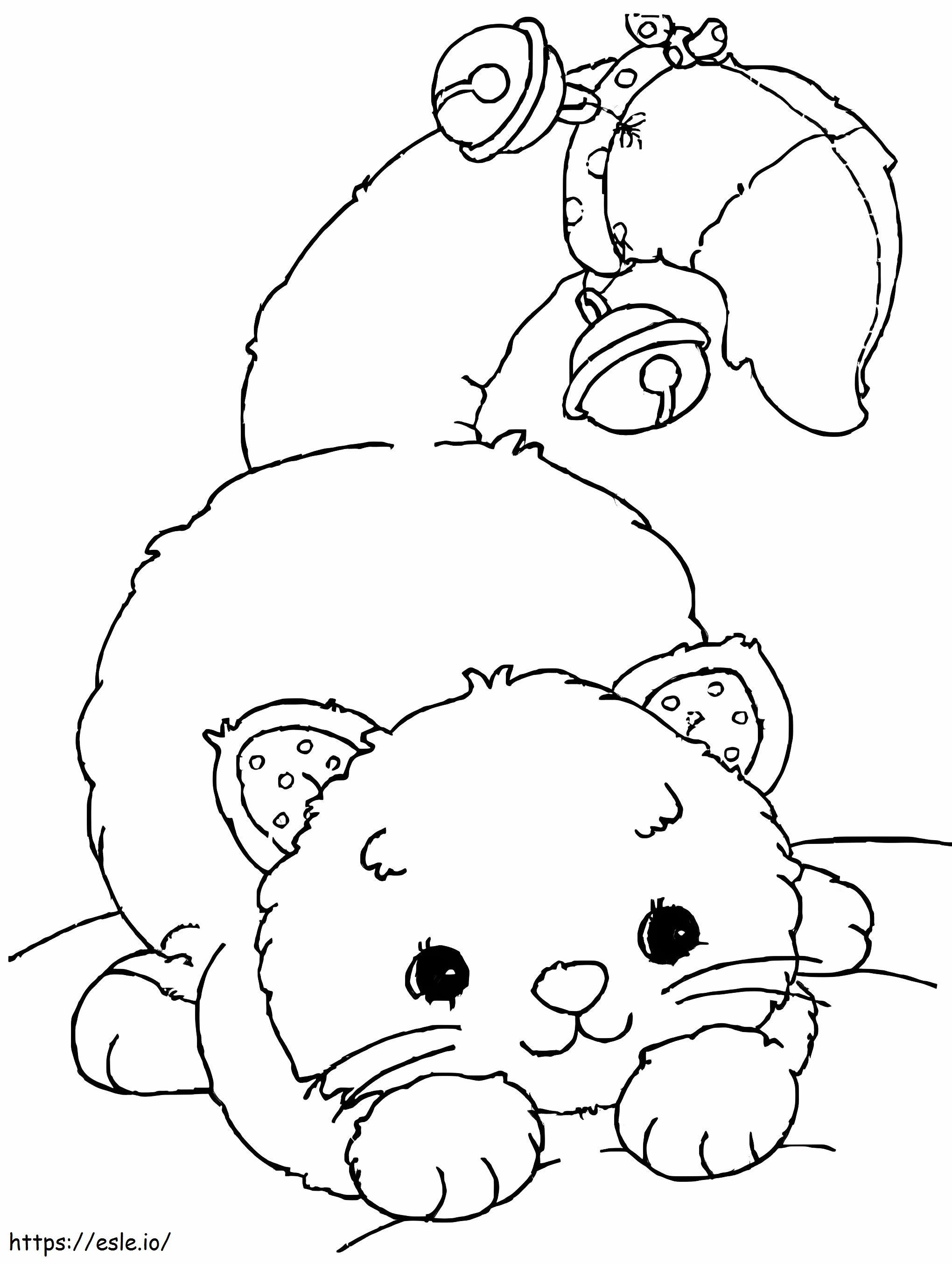 Kitten With Bell coloring page
