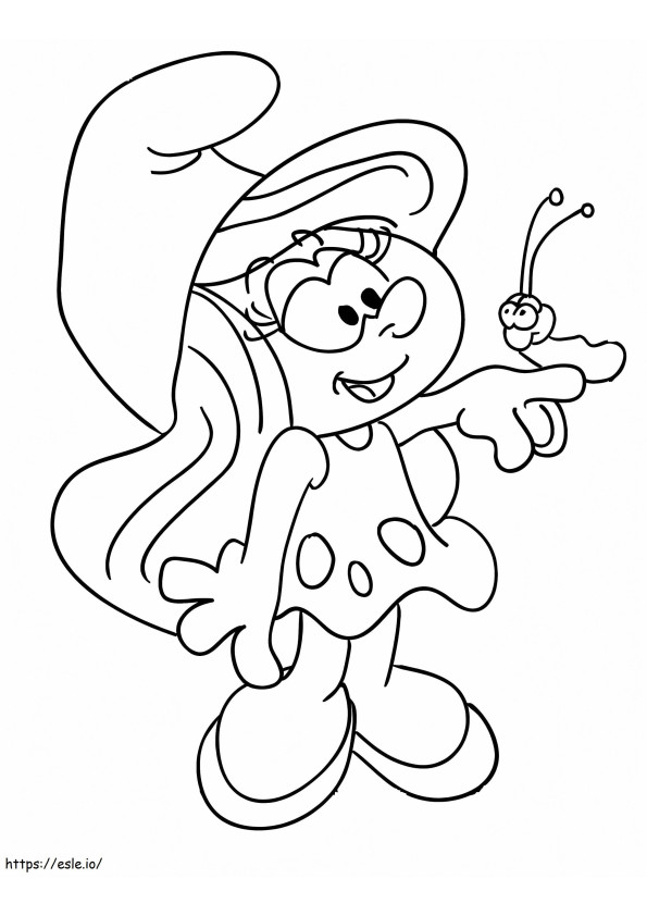 Pitufina And Insects coloring page