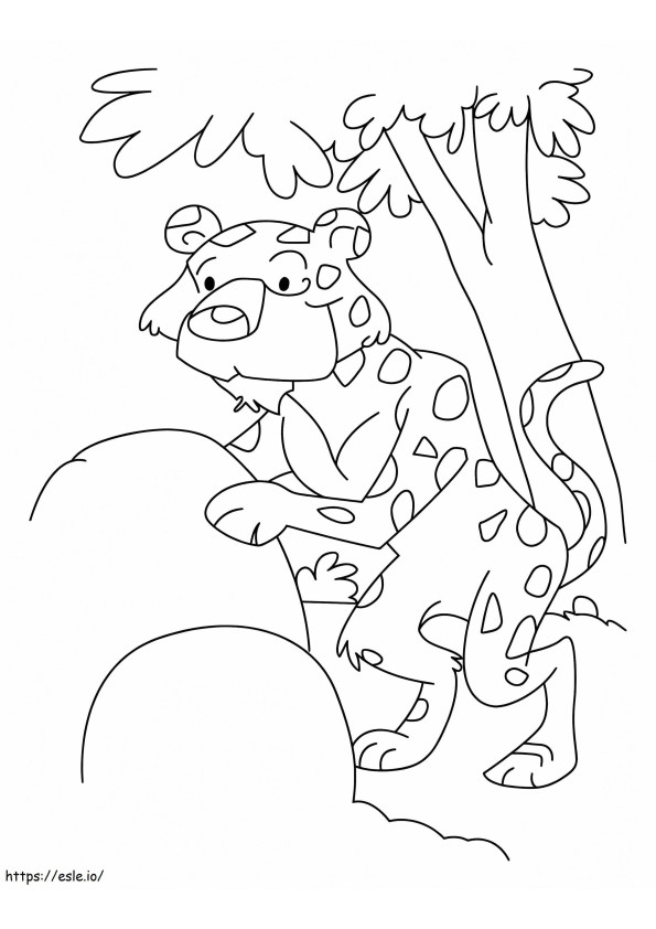 Leopardo dei cartoni animati da colorare