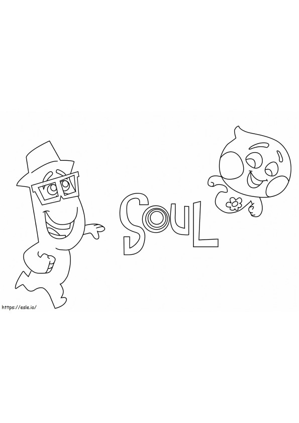 Joe Gardner And 22 From Soul coloring page