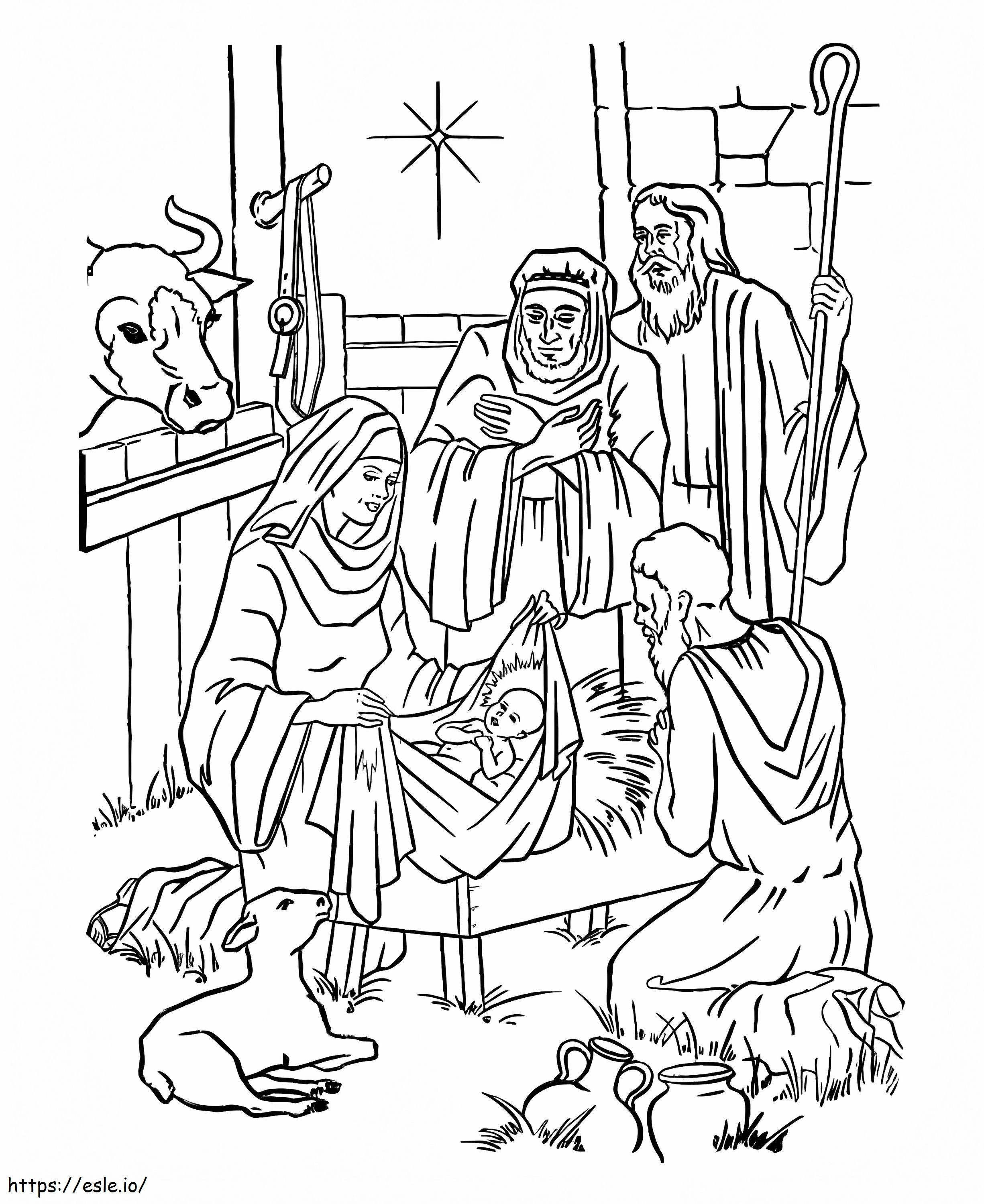 Geburt des Jesuskindes 1 ausmalbilder