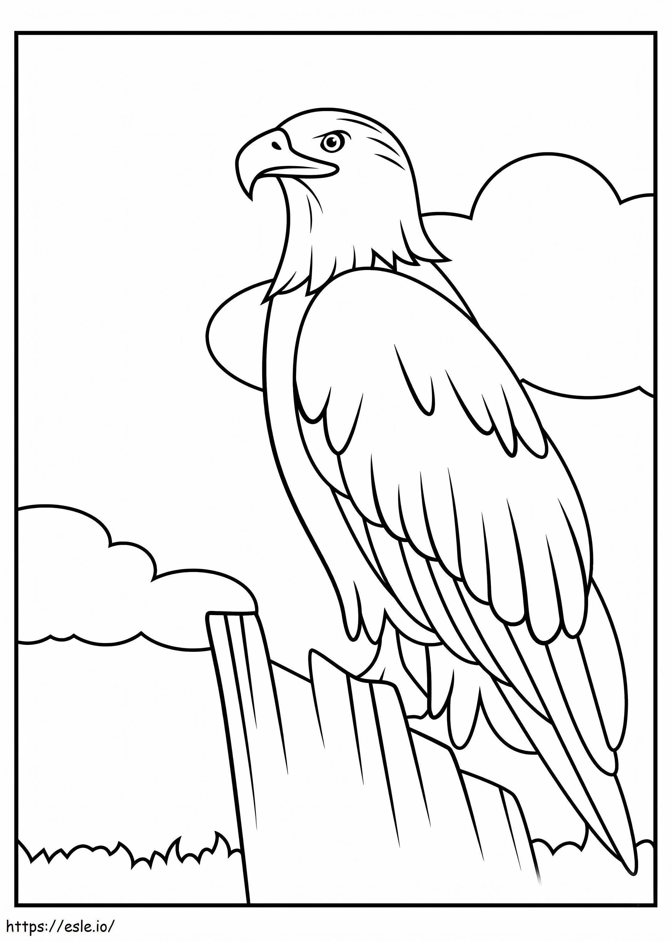 Águila de pie para colorear