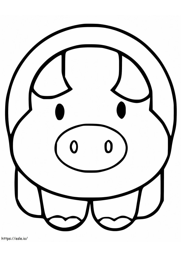Coloriage Joli bébé cochon à imprimer dessin