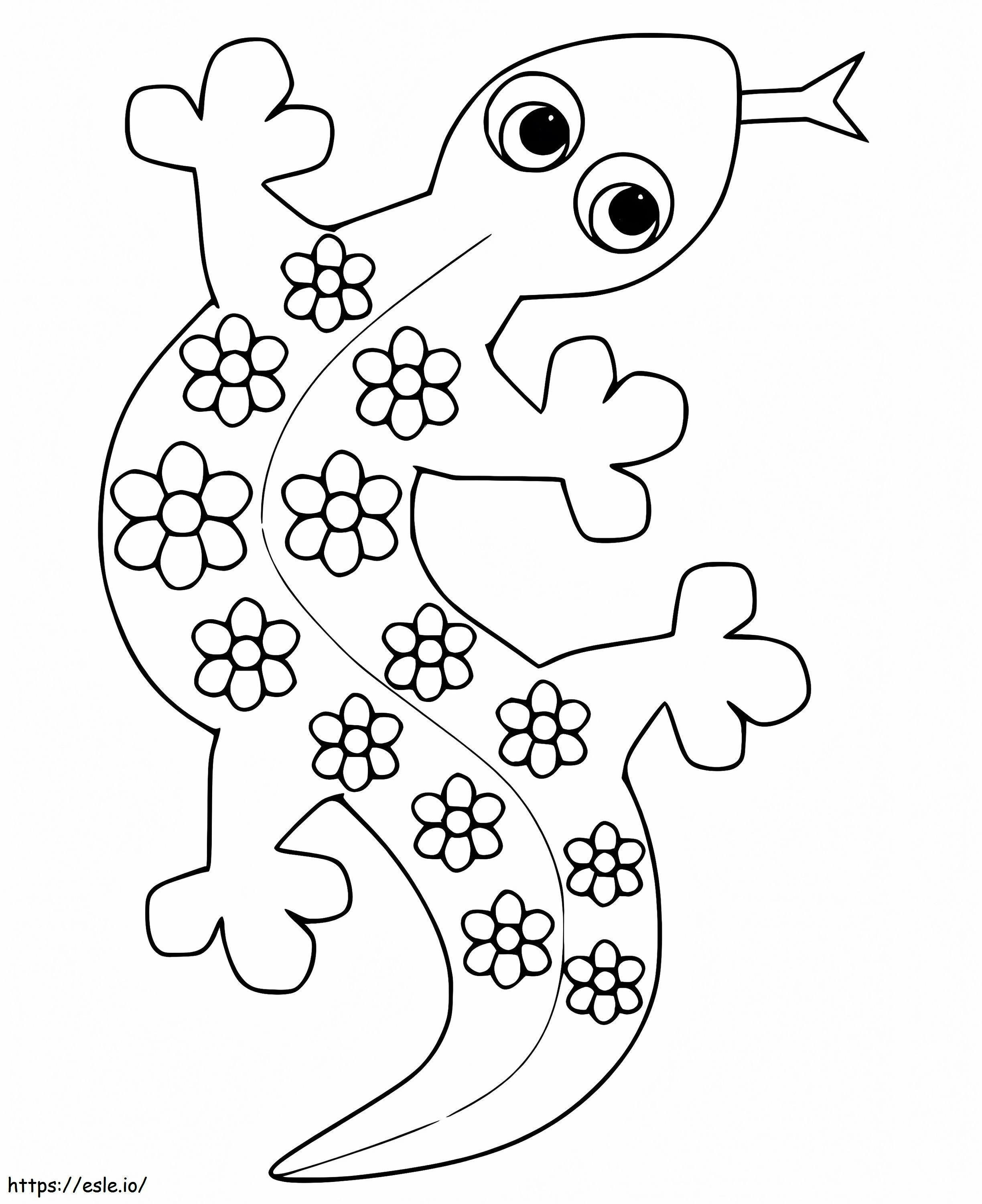 Lovely Gecko coloring page