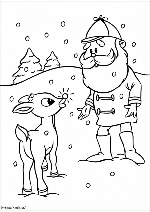 Rudolph ja Yukon Cornelius 1 värityskuva
