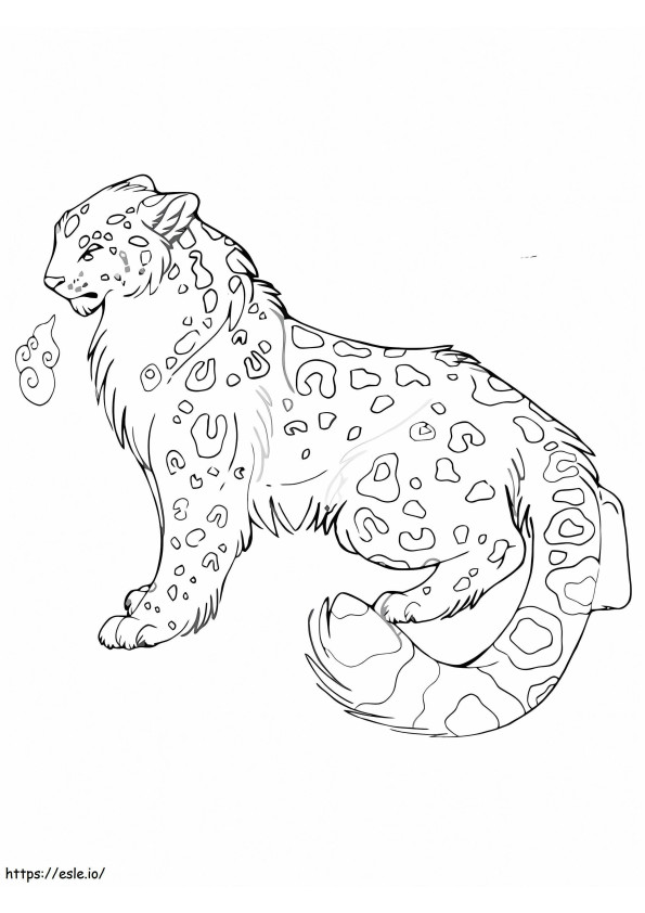 Lindo leopardo de las nieves para colorear