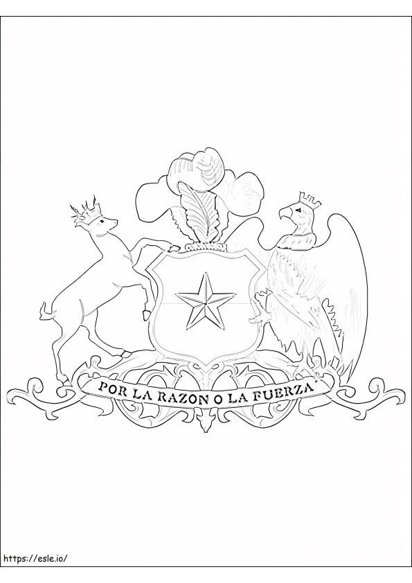 Escudo De Armas De Chile para colorear