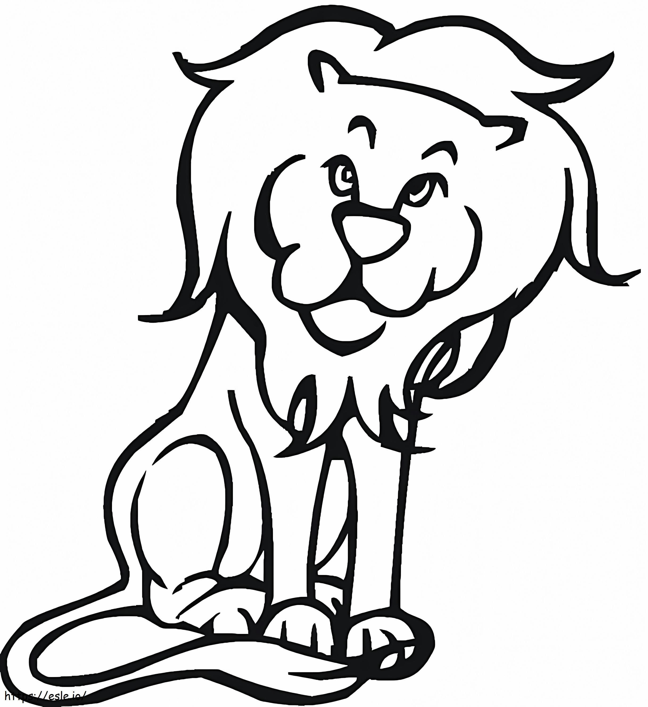 Coloriage Le lion regarde à imprimer dessin