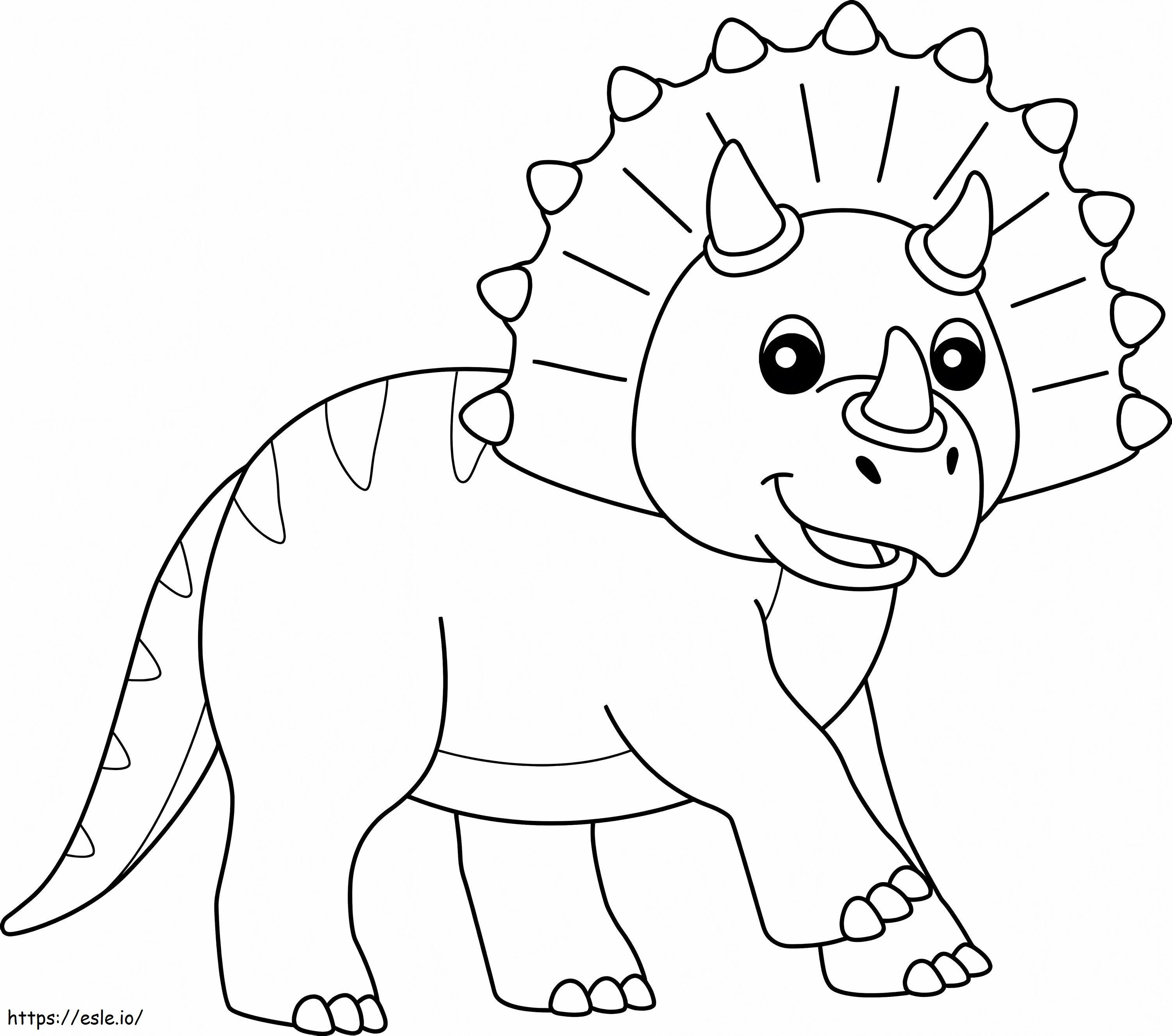 Coloriage Tricératops drôle à imprimer dessin
