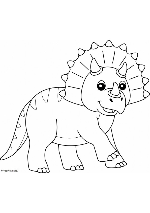 Coloriage Tricératops drôle à imprimer dessin
