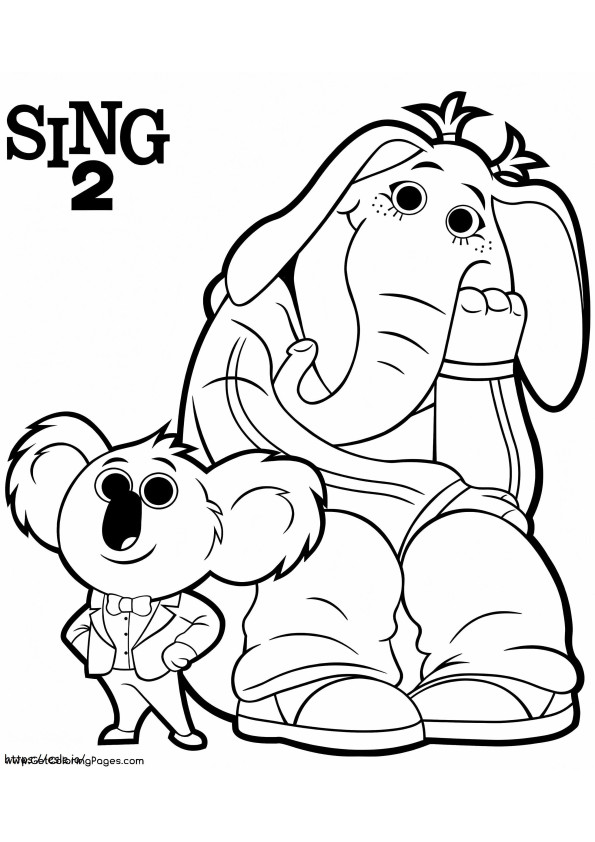 Sing 2 Meena And Buster Moon coloring page
